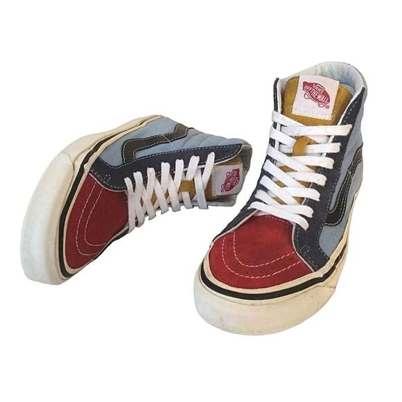 Vans Blue Red Sk8 Hi #38 Reissue 50th Anniversary Skate Sneakers W7.5 M6 - Picture 1 of 16